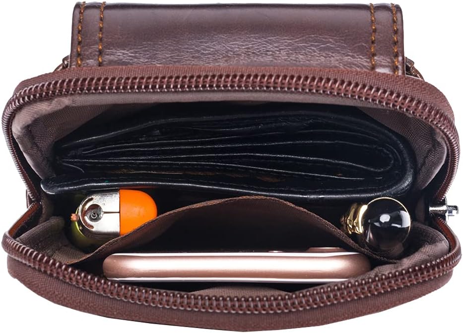 Leather Waist Pack Phone Belt Bag for Men Loop Holster Wallet Cellphone Case Pouch Pack Clip Money Purse - Image 6