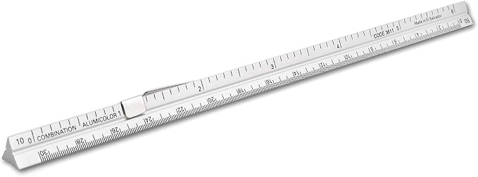Alumicolor 3611-1 Aluminum Combination Pocket Scale With Clip, 6IN, Silver by Alumicolor
