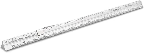 Alumicolor 3611-1 Aluminum Combination Pocket Scale With Clip, 6IN, Silver by Alumicolor
