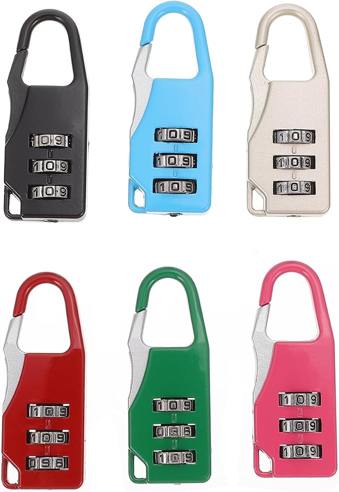 EXCEART 3 Digit Combination Locks 6 Pack Mini Travel Padlocks | Resettable Iron Locks for Luggage, Suitcases, Toolboxes, Bags, Notebooks, Storage Cases, and Everyday Security Needs by EXCEART