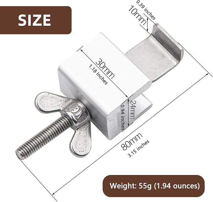 Portable Anti-Theft Door Safety Lock,Stainless Steel Stopper Portable Door Lock,Hotel Travel Door Lock for Additional Privacy Safety Door Lock Security Devices (Silver, 3.15 inches) - Image 2