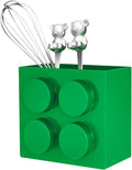 Magnetic Basket Organizer for Fridge - Lego-Style ABS Plastic Storage Box,No Drill Design for Kitchen Counter, Microwave & Whiteboard, Holds Up to 3.5 lbs (Green) by Unknown