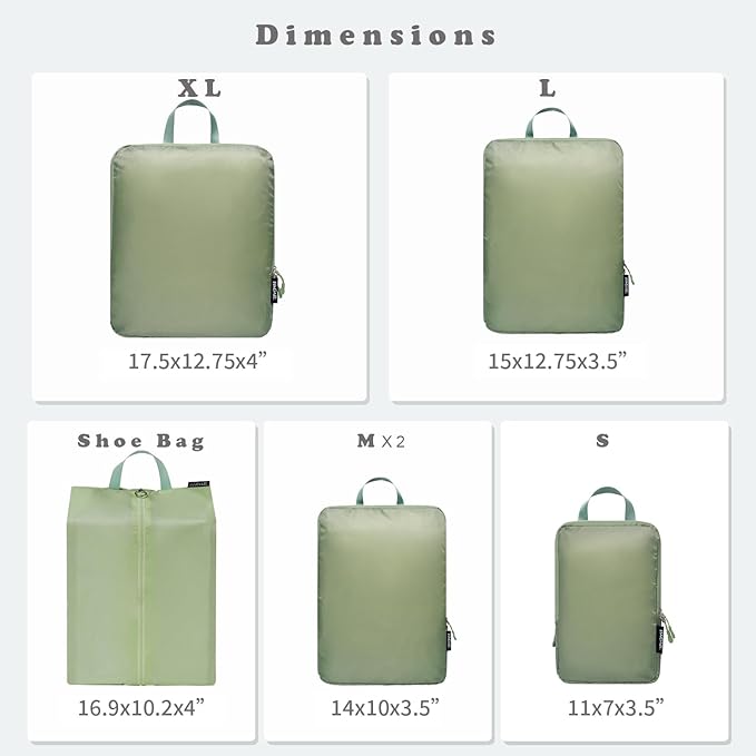 BAGAIL 6 Set Ultralight Compression Packing Cubes Packing Organizer for Travel Accessories Luggage Suitcase Backpack - Image 2
