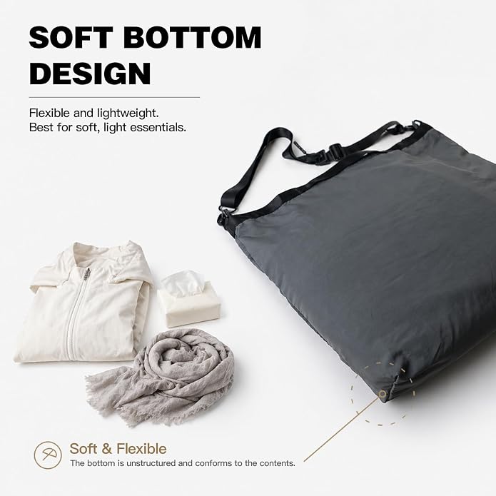 Lightweight Foldable Nylon Crossbody Bag,Compact Polyester Packable Tote,Collapsible Handbag for Travel,Gym,Shopping - Image 3