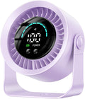 DIGIX Portable Desk Fan, 100 Speeds, 360° Rotation, USB Rechargeable | Quiet LED Display Table Fan with Wall Mount Design. Small Personal Cooling Fans for Home, Bedroom, Office & Travel, Purple by CoolBreezeStylishEase