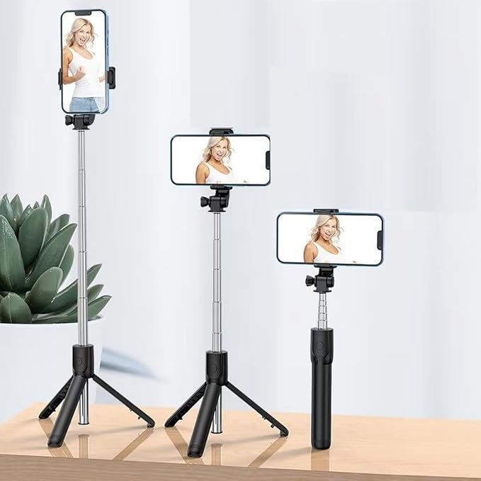 28" Phone Tripod & Selfie Stick Travel Tripod for iPhone Selfies, with Phone Holder 360°Rotation Selfie Stick Extendable for Travel/Selfie/Vlog, Compatible with iPhone/Android - Image 5