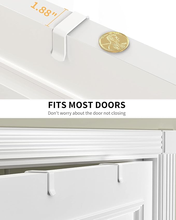 Moforoco White 9-Tier Over The Door Pantry Organizer, Pantry Organization And Storage, Metal Hanging Spice Rack Shelves Door, Home & Kitchen Essentials, Laundry Room Bathroom Organization - Image 3