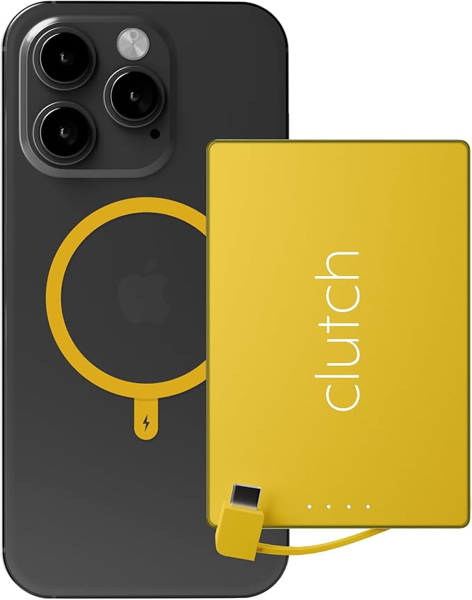 Clutch - Pro USB-C Portable Charger - Compatible with iPhone 15, 16, 17 & Android Devices - Power Bank Magnetic Battery - TSA Travel Approved - USB Rechargeable - Built-in Cable - 5000 mAh - 3.7oz - Image 4