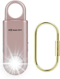 135dB Rechargeable Personal Safety Alarm Strobe Light Flashlight Keychain Siren for Women, College School Students Emergency SOS Alerts Loud Sound Torchlight Hiking Alarm Bear Deterrent. Rose Gold by MosaicAlarm
