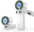 Portable Handheld Fan with Ice Cooler, 199 Speed Personal Fan,5500mAh Rechargeable,20H Cooling Time,20000 RPM Powerful Motor, Summer Essential for Travel/Outdoor/Office, White by Unknown