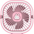 Small Desk Fan, 3 Speed Settings, USB Table Fans for Bedroon, Home/Office/Dorm, Quiet, Cute Mini Fan for Kids, Indoor/Outdoor, F101 (Pink Bunny) by Mottinhill