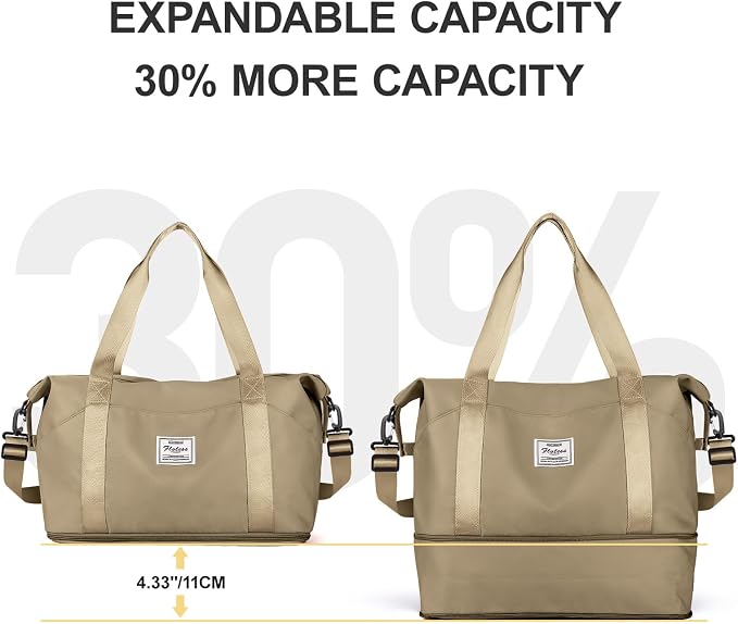 Travel Duffel Bag, Sports Tote Gym Bag, Shoulder Weekender Overnight Bag for Women - Image 4