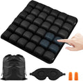 Airplane Seat Cushion, Portable Air Pad with Built-in Pump for Long Flights & Car Rides, Inflatable Seat Cushion for Office,Travel & Hard Dining Chairs, Ergonomic Comfort Support(COLOR:Black) by Unknown