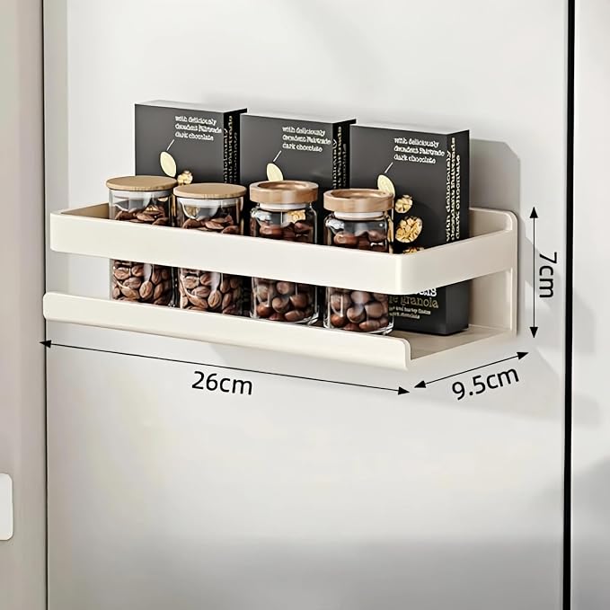 Metal 4 Pack Magnetic Shelf Include Magnetic Spice Rack for Refrigerator,Magnetic Paper Towel Holder,Magnetic Hooks for refrigerator Space-saving design,Small Space Organization (white) - Image 7