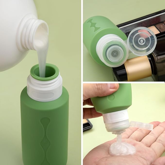 Gemice Travel Bottles for Toiletries, Tsa Approved Travel 6oz Size Containers with Clear Bag, BPA Free Leak Proof Travel Tubs Refillable Liquid Travel Accessories for Cometic Shampoo Lotion - Image 3