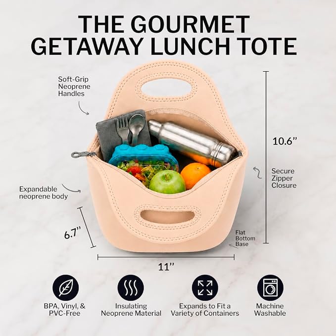 Built Gourmet Getaway Neoprene Lunch Bag - Cameo Rose - Image 2
