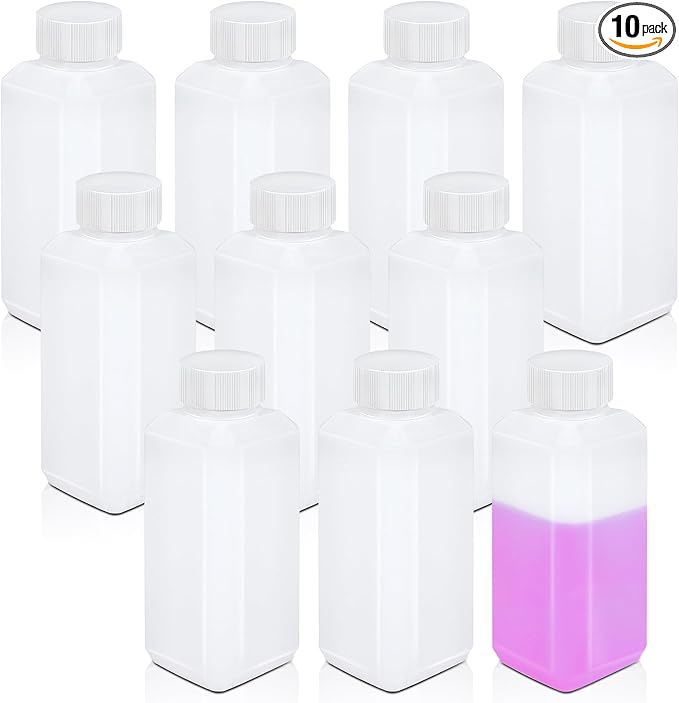 8oz/250ml Leak Proof Plastic Bottles with Caps for Liquids Sample, Reusable Small Bottles Containers for Travel, Camping and Hiking (Translucent, 10 Pcs) by UMETASS