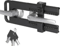 AST Childproof Double Door Security Lock, Adjustable Keyed French Door Lock | Lockout device for knobs and handles of double doors, prevent kick ins, Kids proof barricade, bigger adjustment, matte black by ASTLockHardware