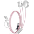 1Pack Travel Essentials for Apple Watch Charger,3-in-2 Multi Charging Cable | Cruise Vacation Camping Essentials for iPhone Charger,Type C/Lightning for iWatch,iPhone 17-12,Xbox Series X&S-5FT Pink by Accessoriesforphoneandelectricproducts