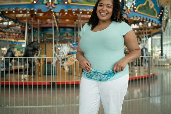 BANDI Plus Size Fanny Pack for Women - Travel-Ready Pocket Belt with Secure Hidden Money & Running Belt for Phone, Passport, Keys, & Medical Devices, Adjustable Fit, Comfortable (Seaside) - Image 8