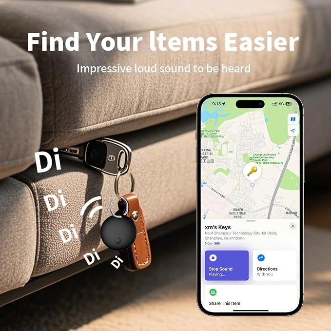 Air Tracker Tag for iOS Device, Bluetooth Smart Tag Key Finder, 2 PCS | Work with Apple Find My Item Locator IP67 Waterproof Global Tracking Device for Car Pet Wallet Backpack Luggage (iOS Only) - Image 3