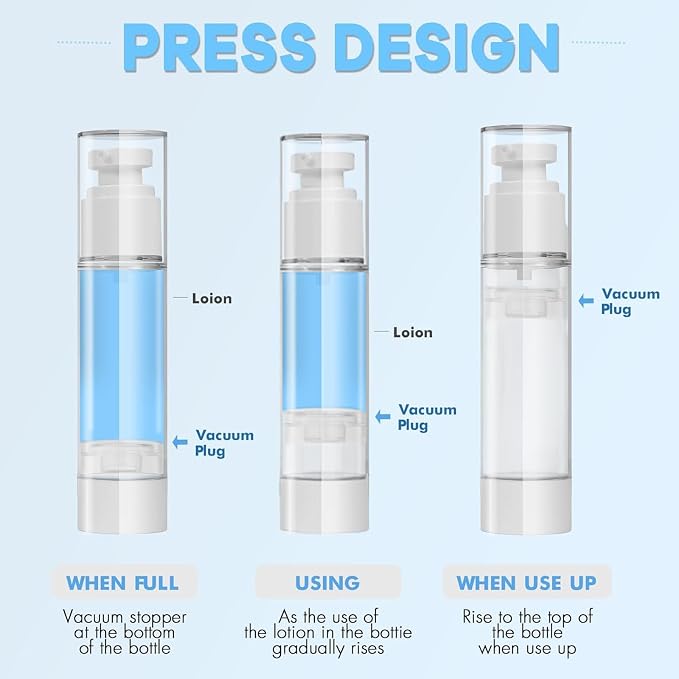 Clear Airless Pump Bottles, Vacuum Travel Cosmetic Containers | 2.7OZ/80ML 6Pack Lotion Dispenser Pump Bottles; For Cream, Foundation & Skincare Cosmetics; With Labels & Wooden Sticks - Image 5