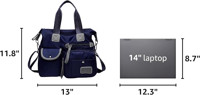 Tote Bag for Women,Multi Pockets Shoulder Handbag,Nurse Bag for Work,Large Cross body Purse,Fashion Nylon Top Handle Satchel - Image 3