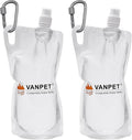 VANPET 1L Hiking Collapsible Water Bottles, 33OZ BPA-Free Plastic Flasks, Reusable Drink Bags, Foldable Backpacking Water Bottle for Travel Camping Hiking (2-Pack) by VANPET