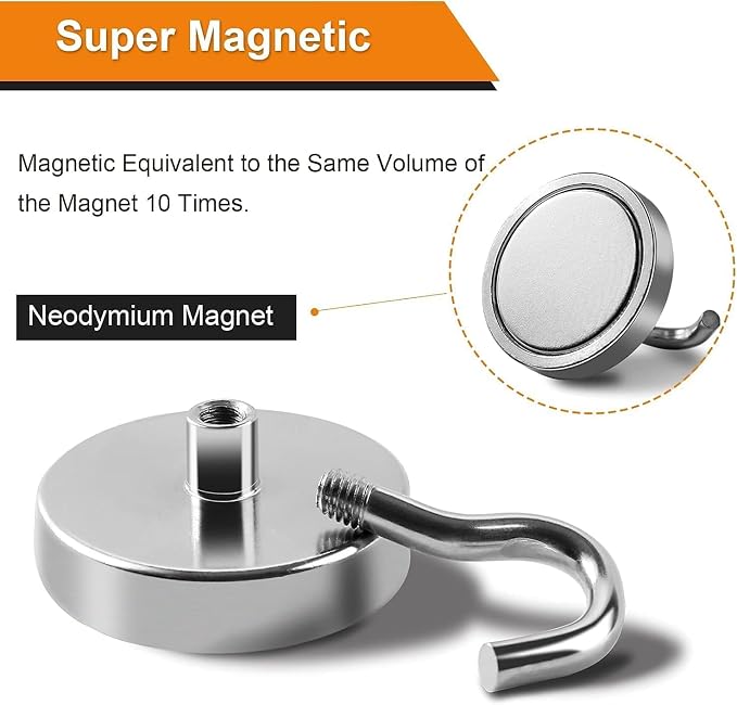 DIYMAG Magnetic Hooks, 120lbs 16pcs Cruise Cabin Essentials Heavy Duty N52 | Strong Neodymium Rare Earth Magnets, for Kitchen, Classroom, Beach, Cruise Cabins, Refrigerator, Hanging Key Clothes Wall Hat - Image 6