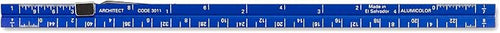 Alumicolor Aluminum Architect Pocket Scale With Clip, 6IN, Blue - Image 2