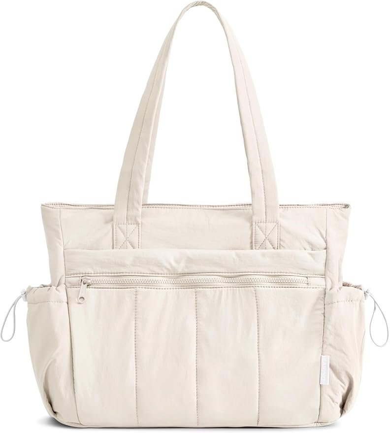 Tote Bag for Women, Lightweight Large Puffer Bag, Quilted Shoulder Purses Handbags for Travel Work by EASYSO