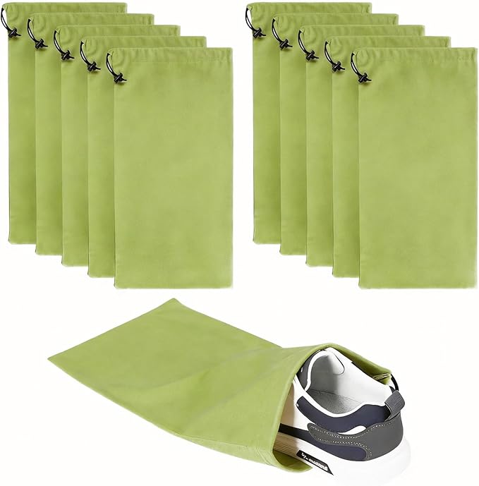 10 Pcs Single Shoe Bags for Travel, Dustproof Drawstring Travel Shoe Bag | 18"X9"shoe travel bag for Packing, Shoe Bag storage Sneaker Travel Bags, Washable Reusable dust bags for Handbags Shoes Toys by CARPDIM