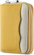 Linno RFID 20 Slots Credit Card Holder Genuine Leather Small Wallet for Women or Men with Zipper by Linno