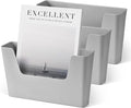 YOHOM Adhesive File Holder Plastic Document Folder Door No Drilling Mount Mail Magazine Organizer A4 Filing Envelopes Folder, Office Wall Mount Single Pocket(GREY, 3 PCS) by Yohom