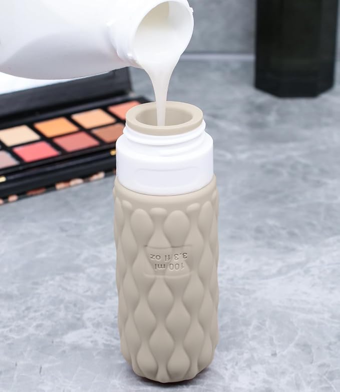 3.4oz Silicone Travel Bottles for Toiletries Refillable Liquid Accessories | for Shampoo and Conditioner, TSA Approved Leakproof Squeeze Bottles Travel-friendly with Labels/Clear Bag - Image 3