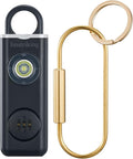 Rechargeable Personal Safety Alarm Keychain for Women,Self Defense Keychain Alarm with Strobe Light and 130dB Siren Help Women,Men,Elderly, Emergency Security Whistle Alert (Black) by Imstriking