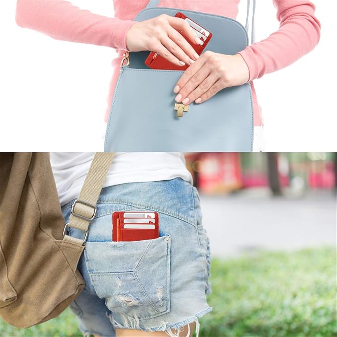 GH GOLD HORSE Slim RFID Blocking Card Holder Minimalist Leather Front Pocket Wallet for Women | Slim - Image 6