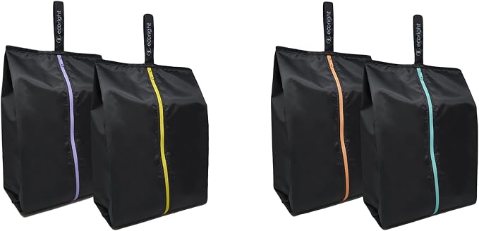 Ecoright Shoe Bags for Travel, Set of 2, 100% Recycled Water-Resistant Zipper Pouch Bags, Shoe Bags for Storage, Travel Essentials for Men & Women by EcoRight