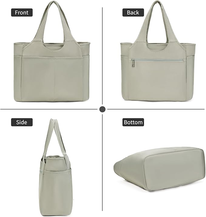 Corduroy Tote Bag for Women Crossbody Bags Lightweight Handbags Shoulder Bag with Zipper Pockets for Work Shopping - Image 6