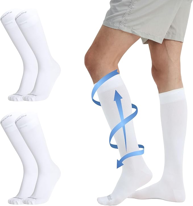 MONFOOT Men's/Women's 3Pairs Compression Socks 15-20mmHg Better Circulation | Support socks with graduated compression, a non-slip cuff, and moisture-wicking control for nurses, athletes, travelers by MONFOOT