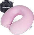 SAIREIDER Travel Neck Pillow 100% Pure Memory Foam Airplane Pillow for Head Support,Soft Adjustable Pillow for Plane, Car & Home Recliner with Storage Bag (Pink) by SAIREIDER