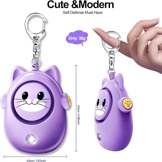 Personal Alarm Keychain for Women with LED Light, Safe Sound 130dB Loud Siren, Cute Emergency Self-Defense Safety Alarm , Security Siren for Children, - Image 2