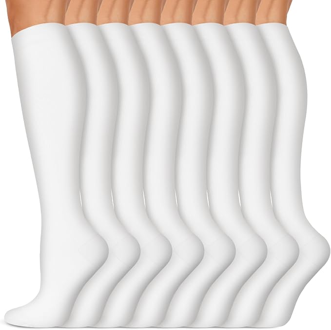 Copper Compression Socks 15-20 mmHg for Men & Women 8 Pairs – Circulation Support for Nurses, Travel, Running, Hiking, Soccer by Iseasoo