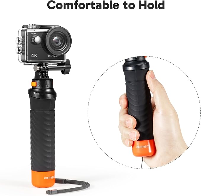 AKASO EK7000 4K30fps 20MP Action Camera EIS Ultra HD 131FT Waterproof Underwater Camera with Waterproof Floating Hand Grip Bundle and Carrying Case Helmet Accessories Kit Bundle - Image 7