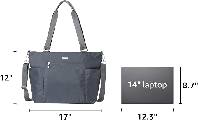 Baggallini Essential Laptop Tote - Work Tote Bag with Laptop Sleeve - Lightweight Travel Crossbody Shoulder Bag for Women - Image 3