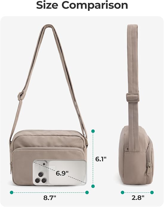 BAGSMART Mini Foldable Crossbody Bags for Women, Cute Travel Purses | 2.4L mini for daily travel campus, water-resistant sling bag, cute travel purse, classic shoulder bag - Image 6