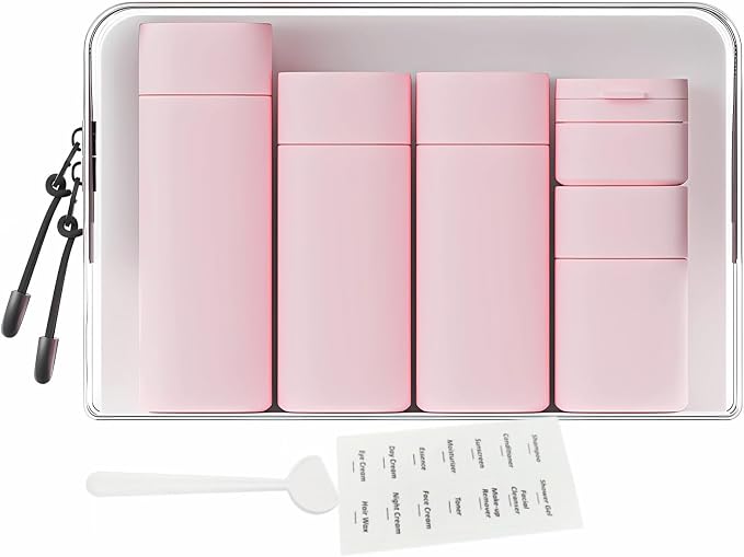 5pcs Travel Cream Dispenser Bottles Set Travel Bottles Toiletry Containers Set, TSA Approved, Travel Essentials by FANPOIBeauty