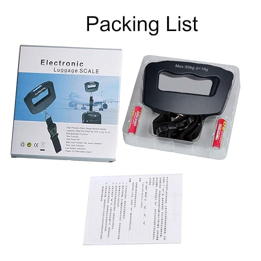 Handheld Digital Luggage Scale with Grip for Travel Portable Electronic Weighing Suitcase and Bag 110Lb/50kg Black - Image 7