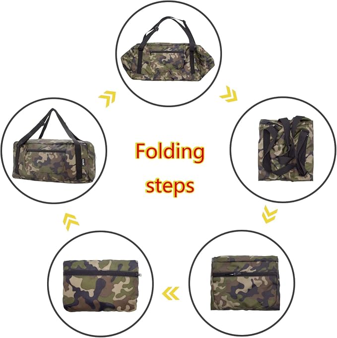 HOLYLUCK Foldable Travel Duffel Bag For Women & Men Luggage Great for Gym (jungle camo) - Image 4