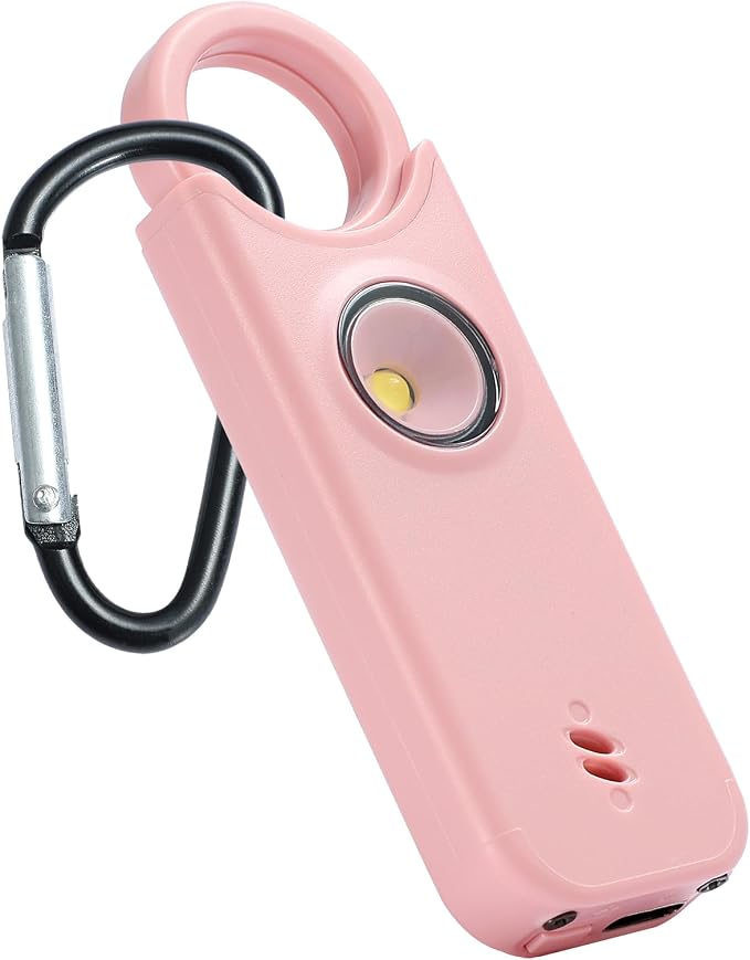 TIPSEAN Personal Safety Alarm - 135dB Ultra Loud Siren with LED Strobe Light, USB-C Rechargeable, Compact Keychain Alarm for Women/Men, Emergency Flashlight & Vibration Alert(Pink) by Unknown